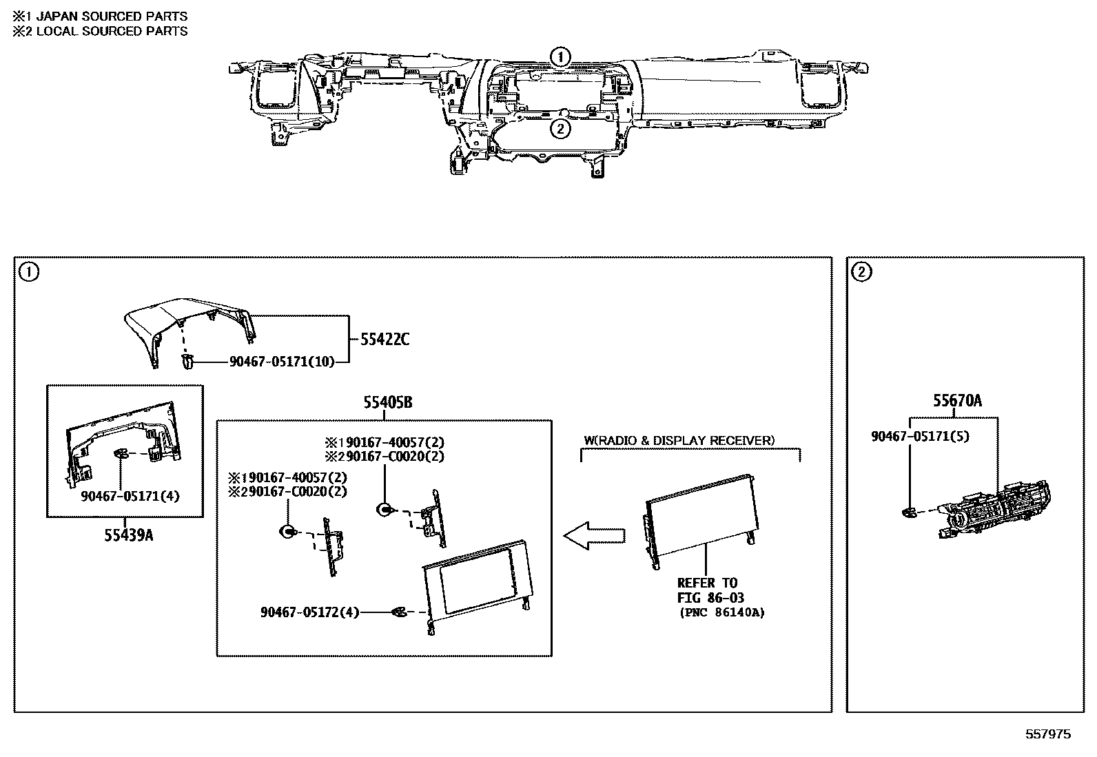 REGISTER ASSY, INSTRUMENT PANEL, CENTER | 556700R190